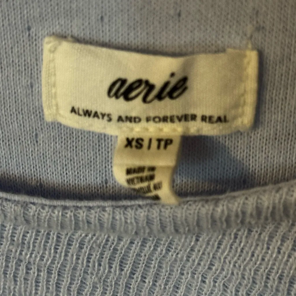 Aerie Light Blue Off-the-Shoulder Sweater - Image 4