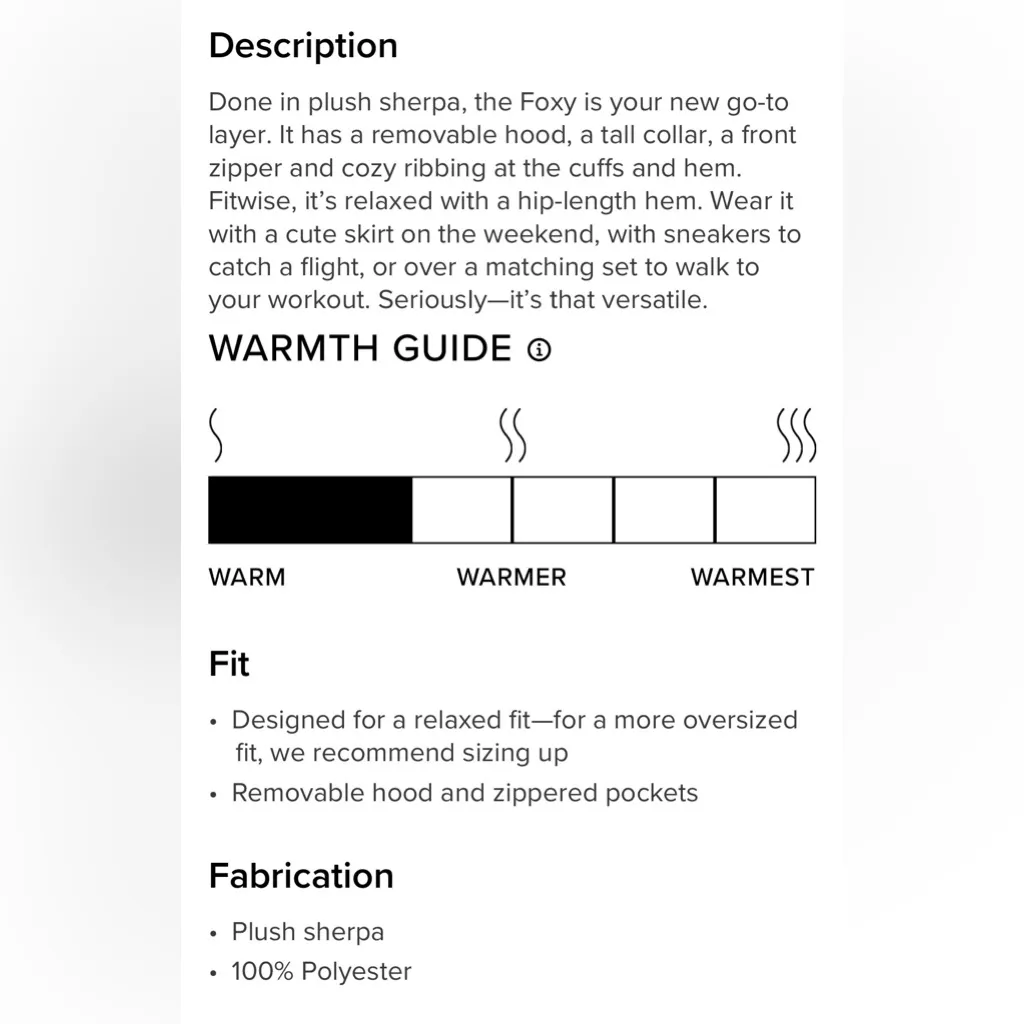 Alo Yoga NWT Foxy Sherpa Jacket Full Zip, removable Hood, Chai Latte Size S - Image 5