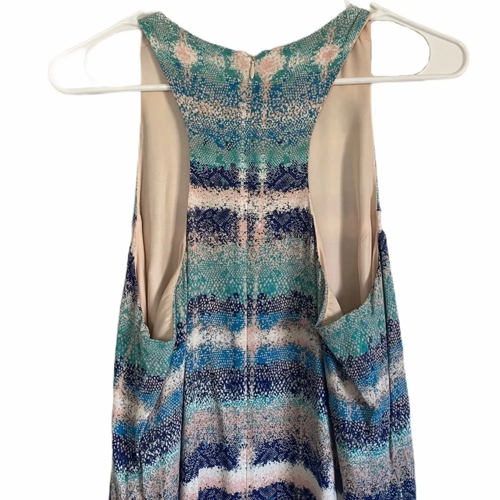 LAVENDER BROWN Blue Pink Snake Print Dress M - Image 6