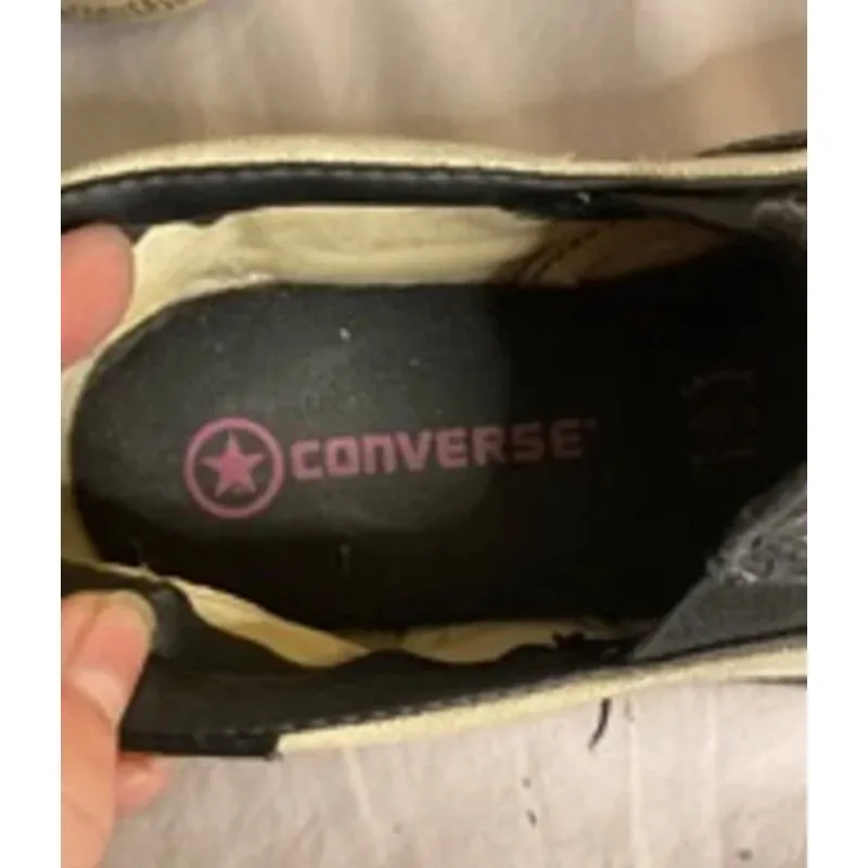 Distressed Butterfly Print Converse Slip-On Sneakers Beige/Black Women’s 7.5 - Image 8