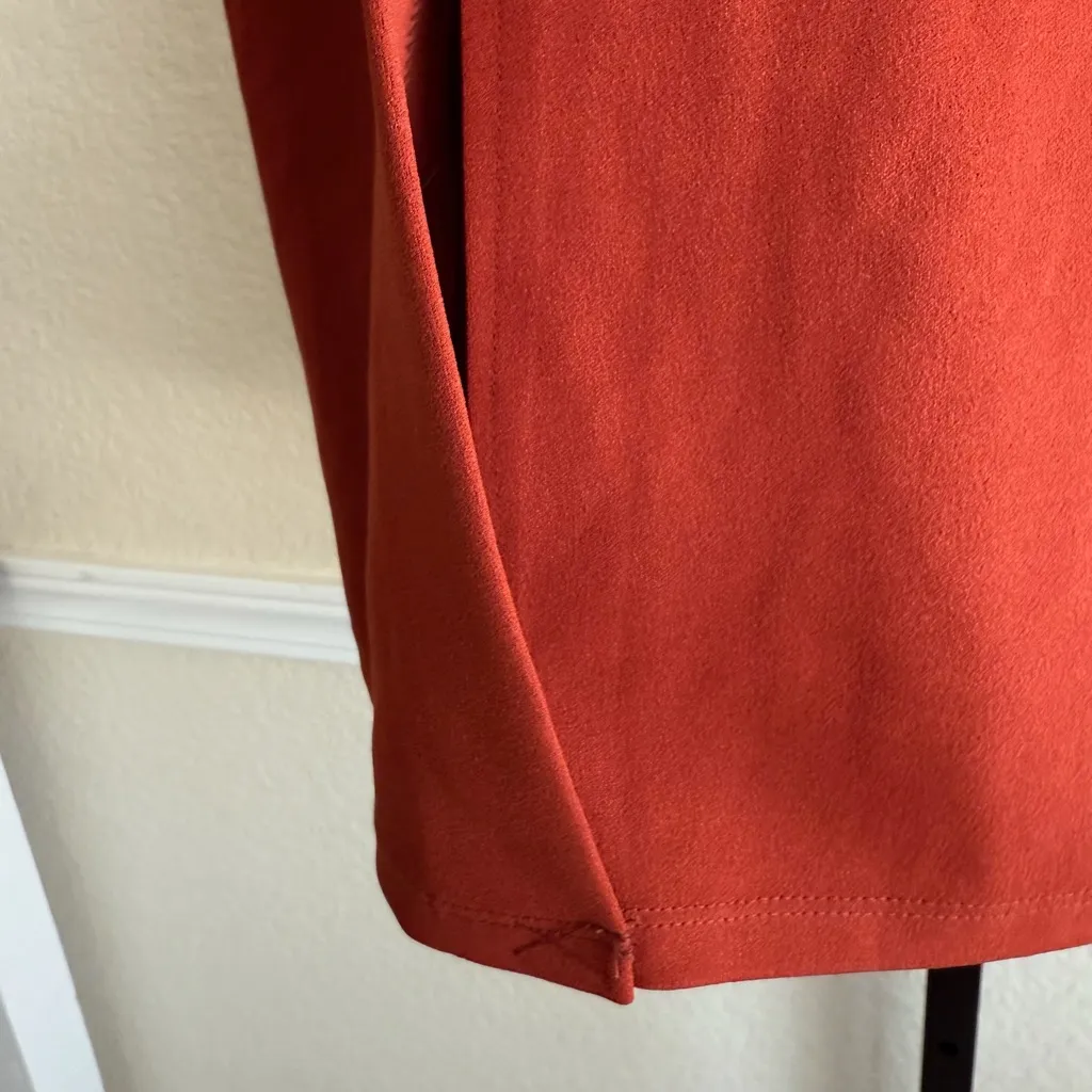 NYCC Rust Red High Waisted Work Skirt Pockets Large Minimalist Chic Modest Work - Image 8