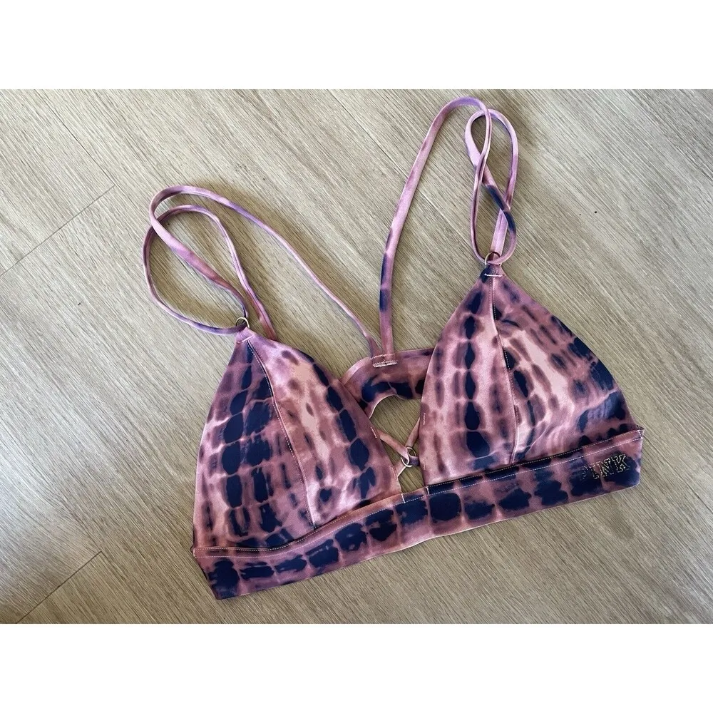 PINK Victoria's Secret Bonded Triangle Tie Dye Pull on Bralette Pull on Size XL - Image 3