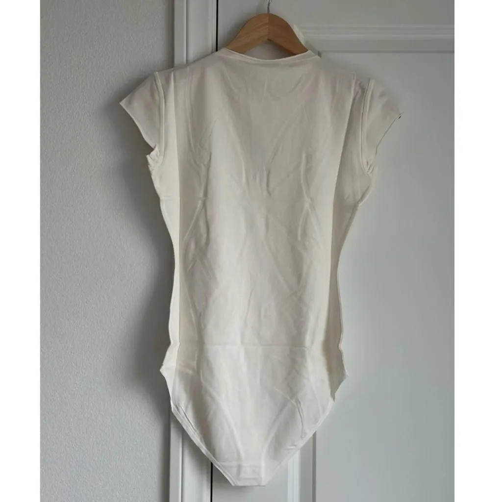 Skims Cotton Jersey T-Shirt Brief Bodysuit in Marble, Size Medium - Image 8