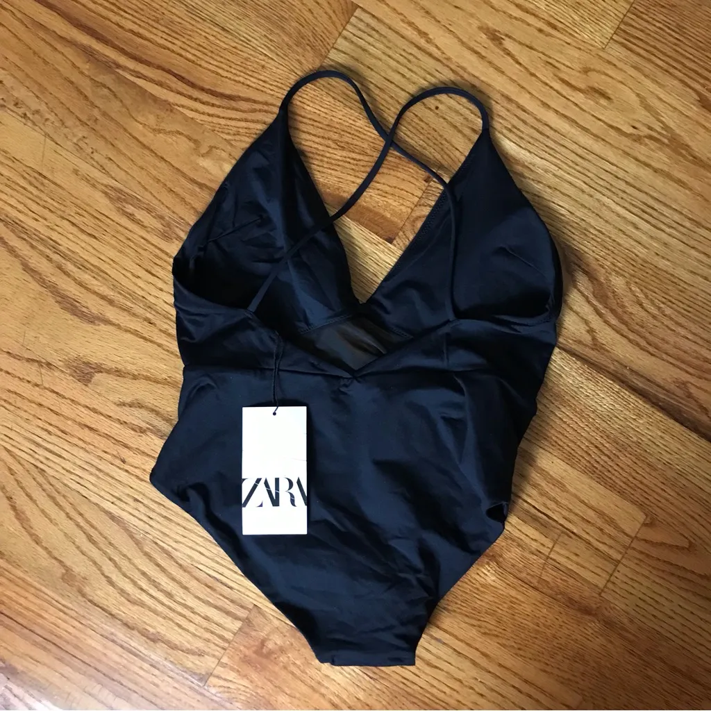 Zara NAvy Blue Women's Swimsuit NWT - Image 3
