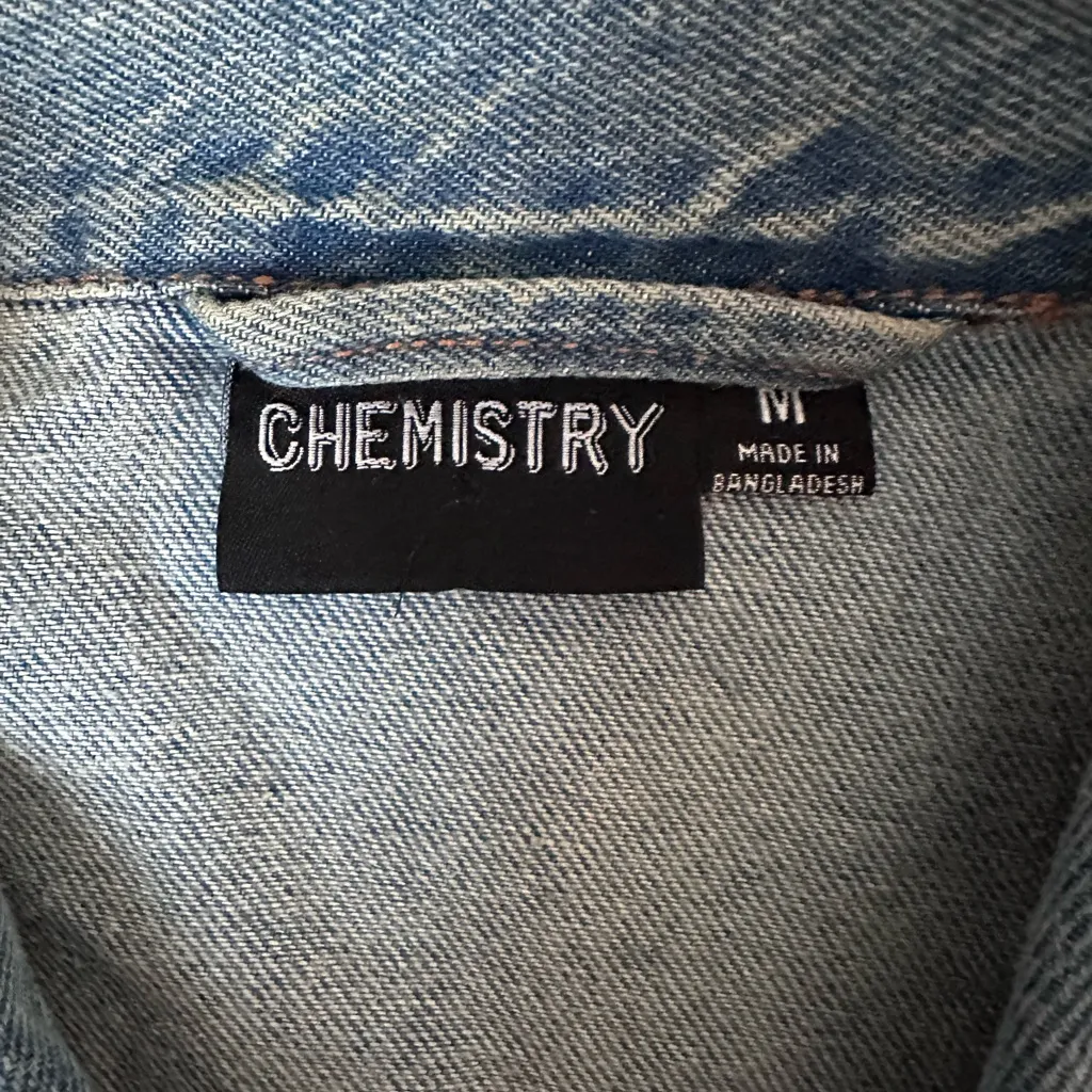 Chemistry  Classic Denim Jacket – Pop Art Statement Graphic Back - Image 3
