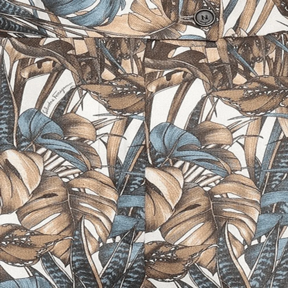 Salvatore Ferragamo NWT Silk Blend Foliage Printed Pants Size EU 42/US 8 - Image 3