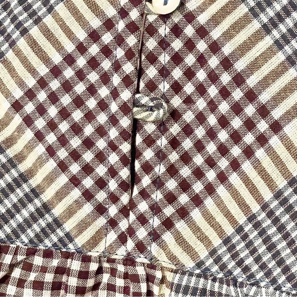 WORLD MARKET Size Small/Medium Plaid Ruffle PATCHWORK TOP NEW - Image 6