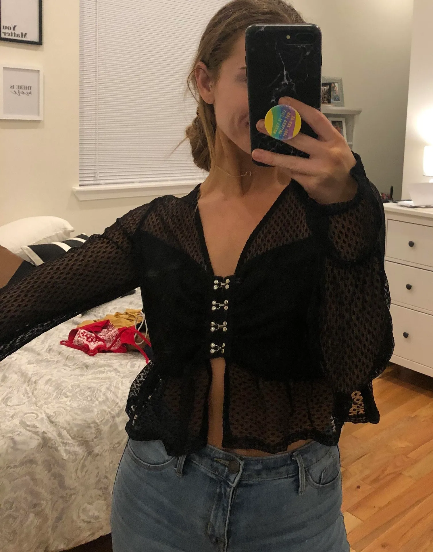 Peach Puff Boutique Long Sleeve Cropped Blouse - Image 3