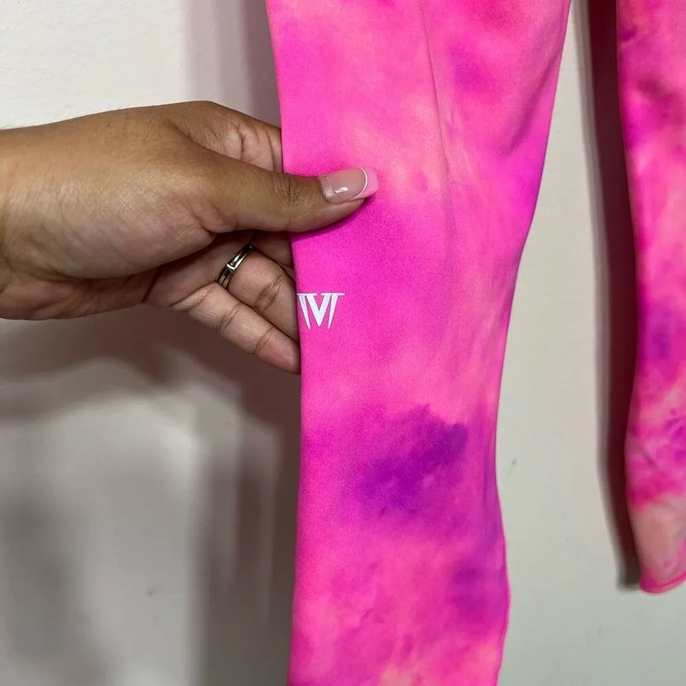 IVL Collective Pink Watercolor Print Leggings 6 Women - Image 6