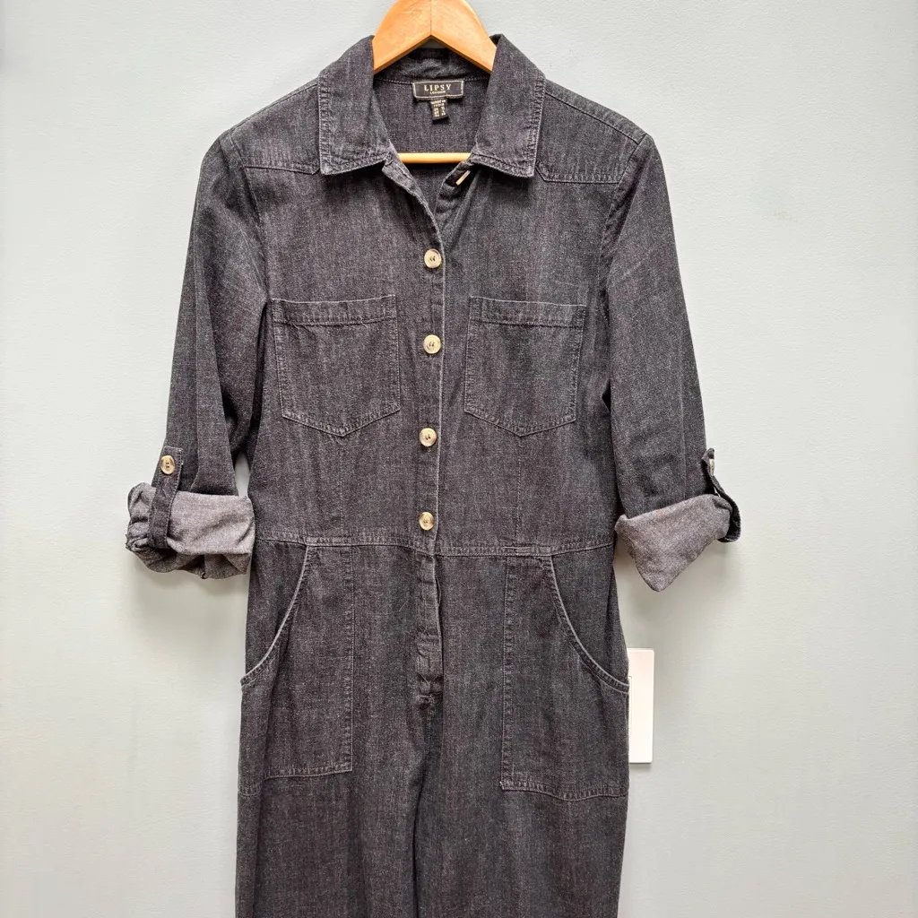 Lipsy Painter’s Coverall Jumpsuit S Black - Image 4