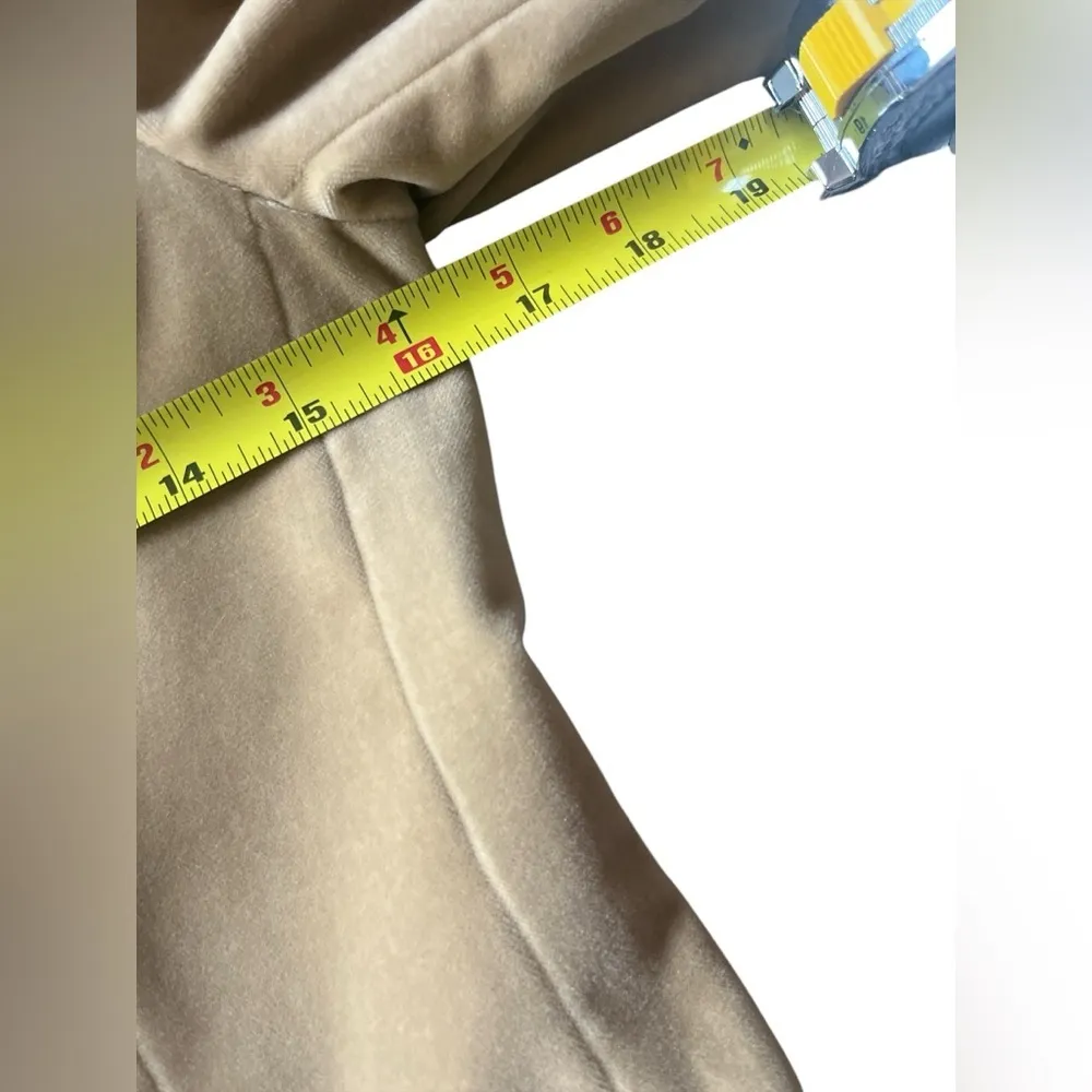 Ladies Theory One Button Collared Velvet Blazer Camel Size 0 - Image 7