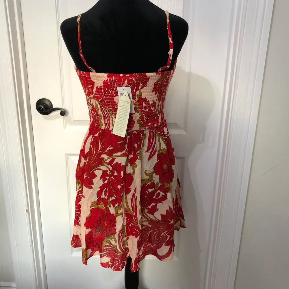 B.O.G Collective Women's Red & Cream Floral Dress Size Small, Elegant & Chic NWT - Image 4