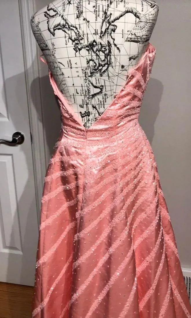 Formal Gown Blush Embellished Print Corset Pink Size XL - Image 6