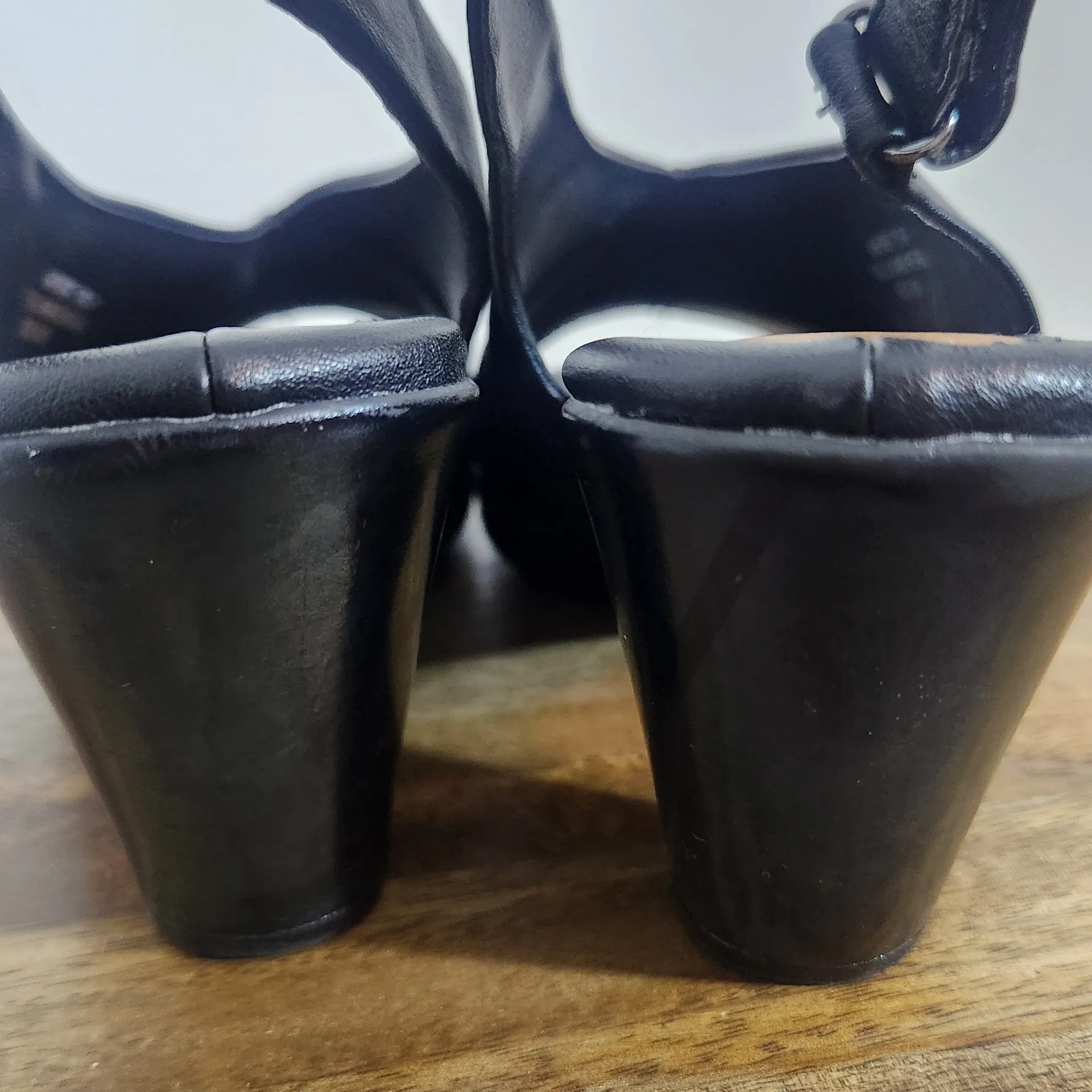 Sofft Black Open Toe Slingback Heels Size 7 Wide Vannie Euro Soft Black Heels - Image 4