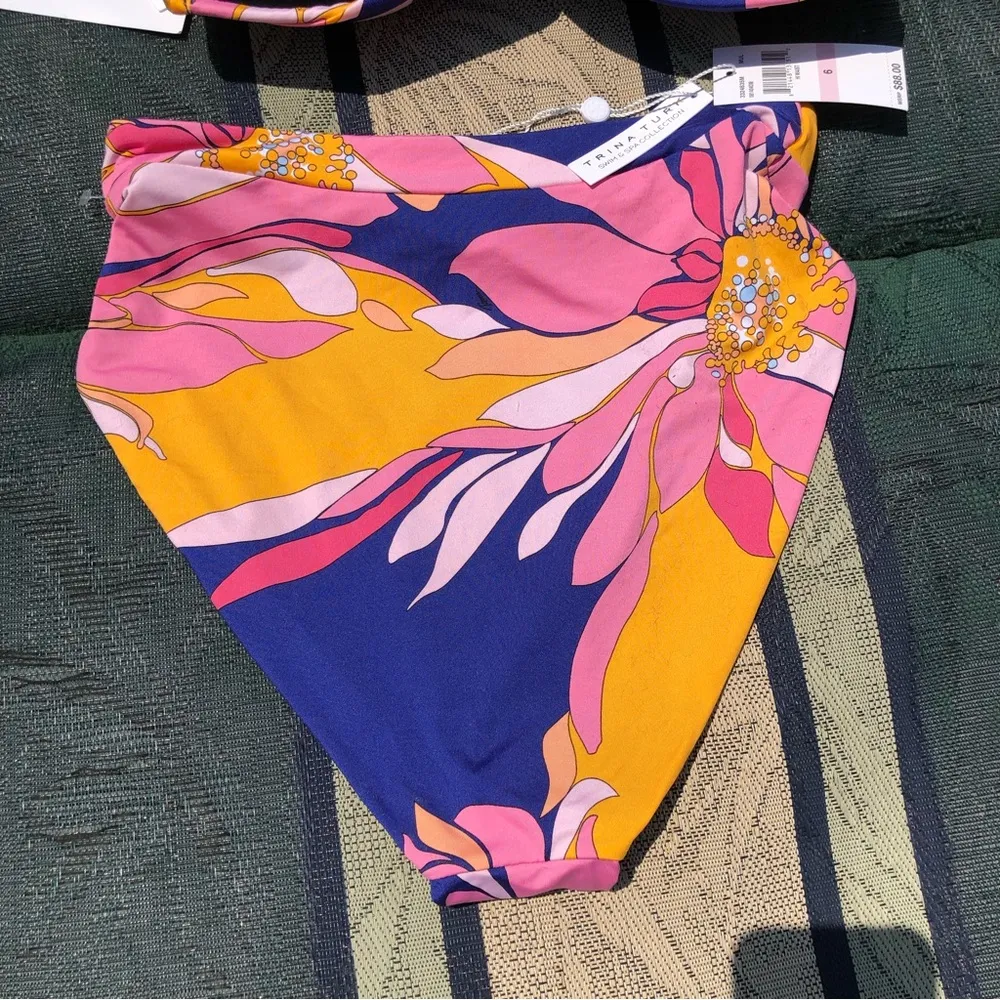 Trina Turk Breeze High Waisted Bikini Bottom & Padded bandeau top 6 - Image 7