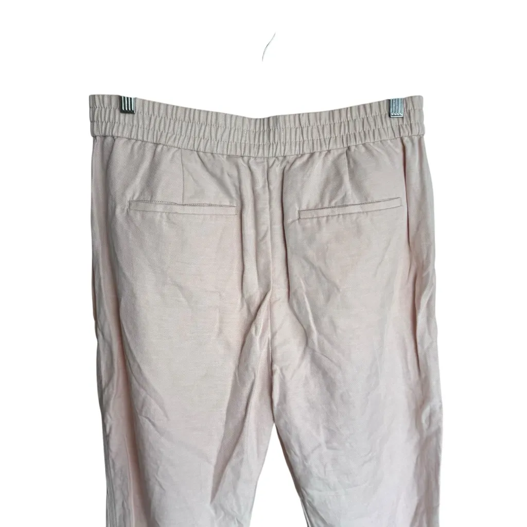 Reiss - NWOT Farrah Linen Blend Tapered Suit Work Trousers Pink Sz 10 - Image 7