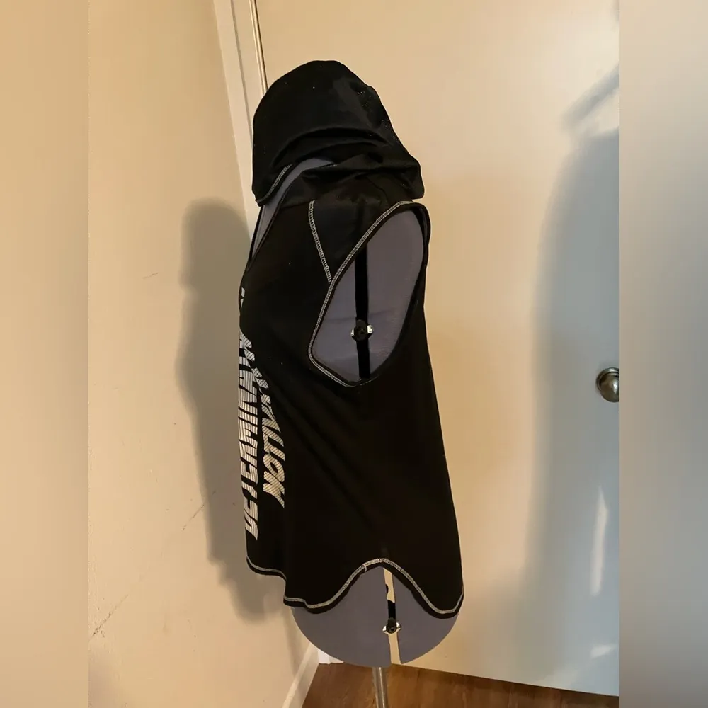 EVCR ACTIVE Hooded Sleeveless Mesh Top Tee Motivation Black Size L - Image 4