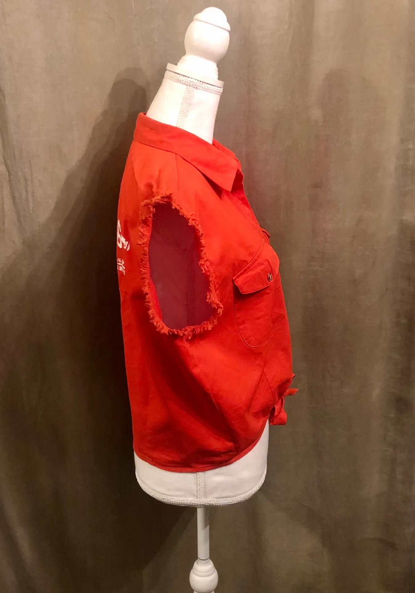 Women’s Orange Biker-Wear Button-Up Vest - Image 7