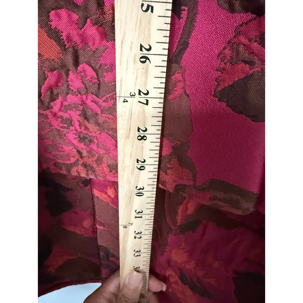 Max & Co Avant Garde Jacquard Floral Elegant Old Money Asymmetrical Midi 4 Pink - Image 7