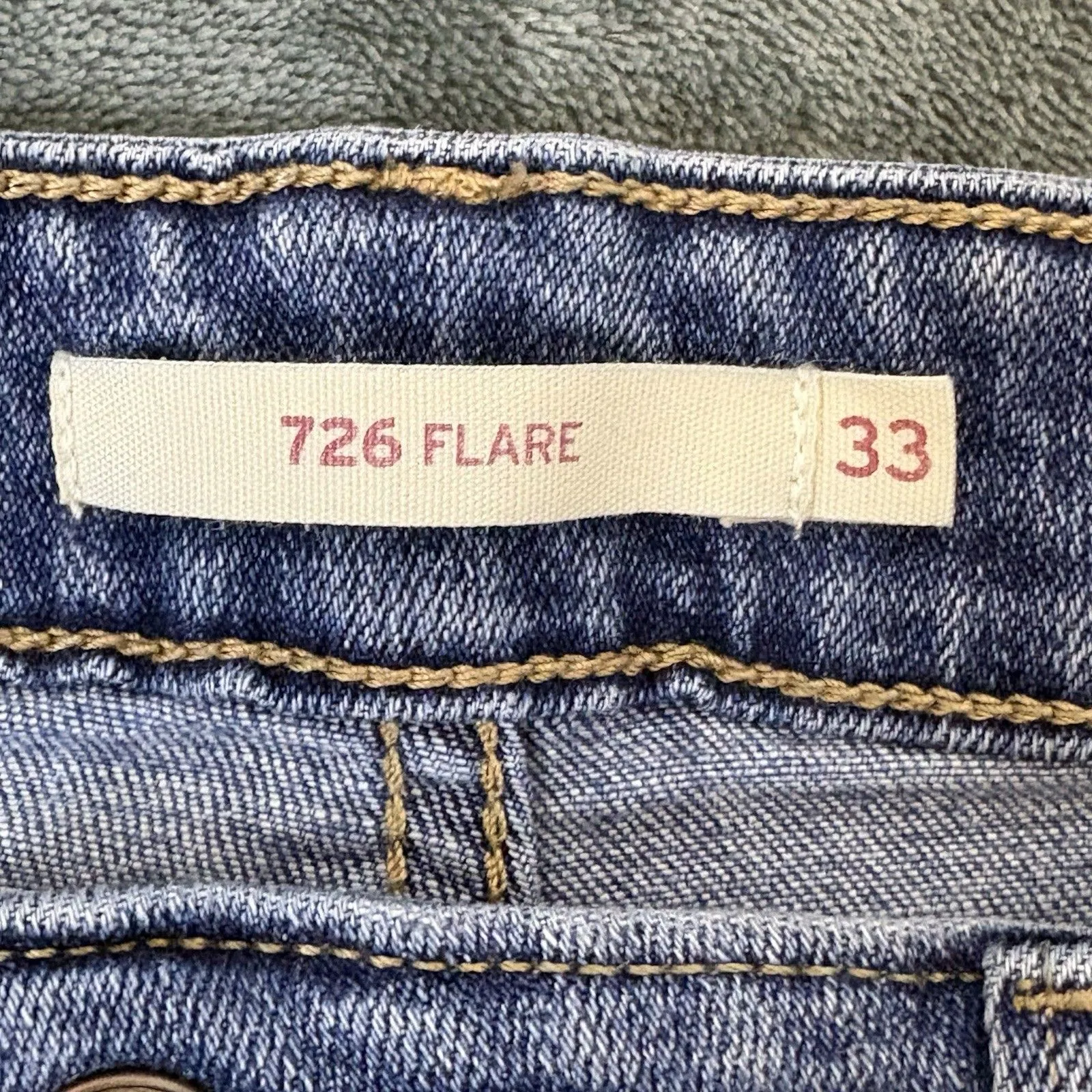 Levi's 726 Flare High Rise Women's Jeans Size 33 Blue Denim Comfort Stretch Boho - Image 9