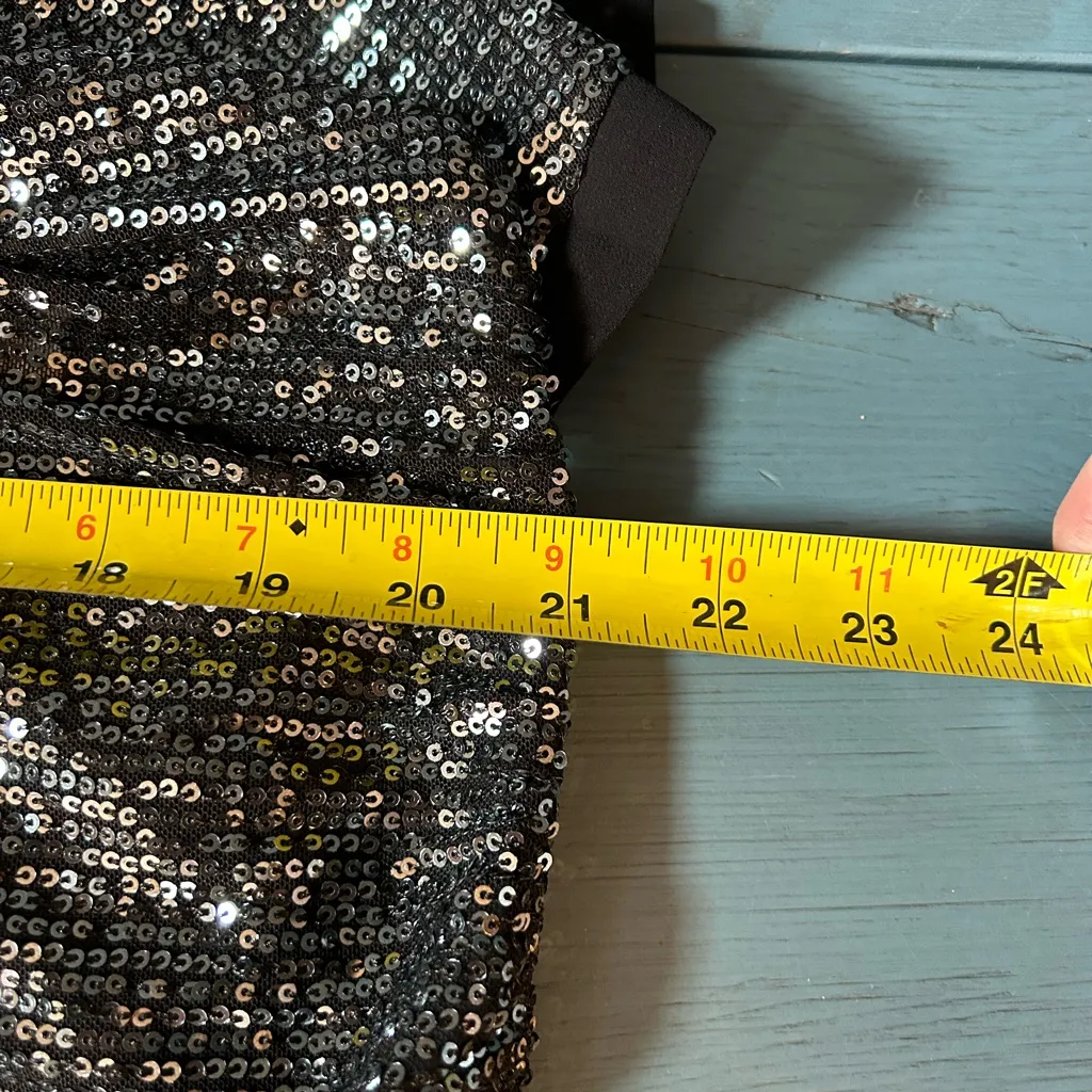 Lulu's Black Sheer Sequin Blouse | Women’s Size Medium - Image 7