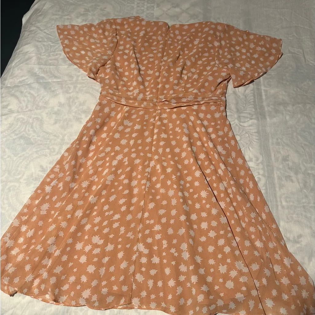 Madewell Peach Polka Dot Mini Dress - Image 5