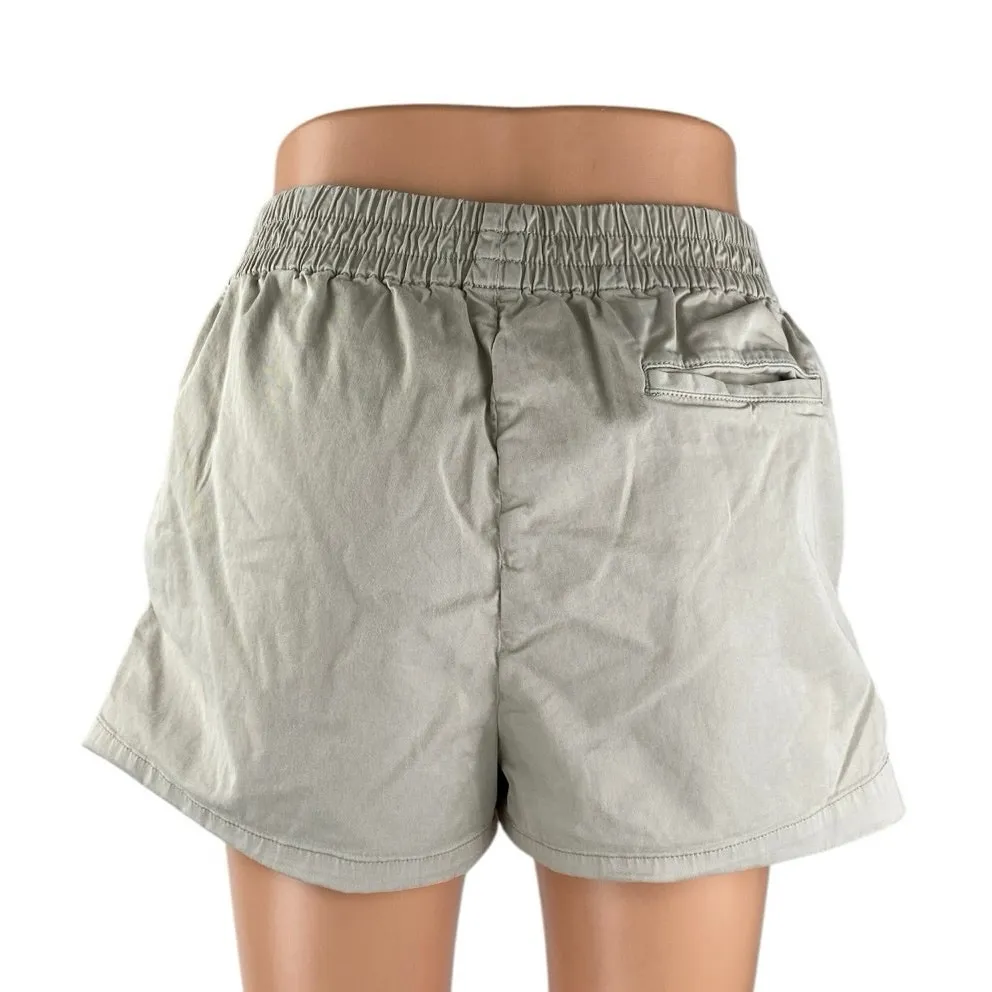 Everlane Women's Gray Elastic High Waisted Wide Leg Pockets Mini Casual Shorts S - Image 3