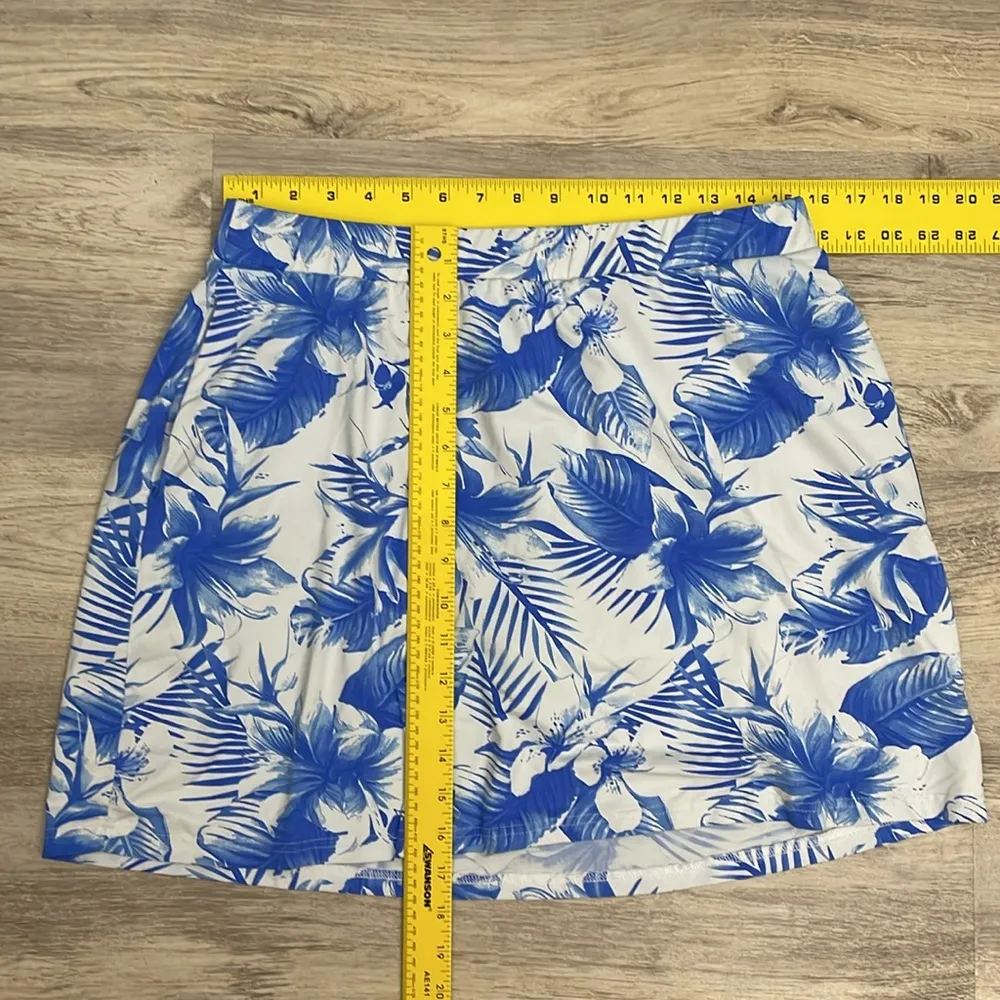 Blue & White Floral Print Skorts UPF 50+ with Side Pockets Size XXL - Image 10