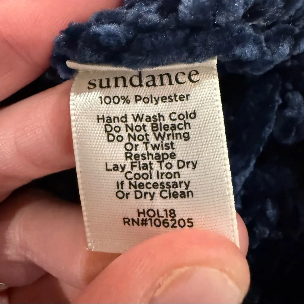 Sundance Samantha Chenille Bell Sleeve Pullover Sweater Women’s Small Dark Blue - Image 7