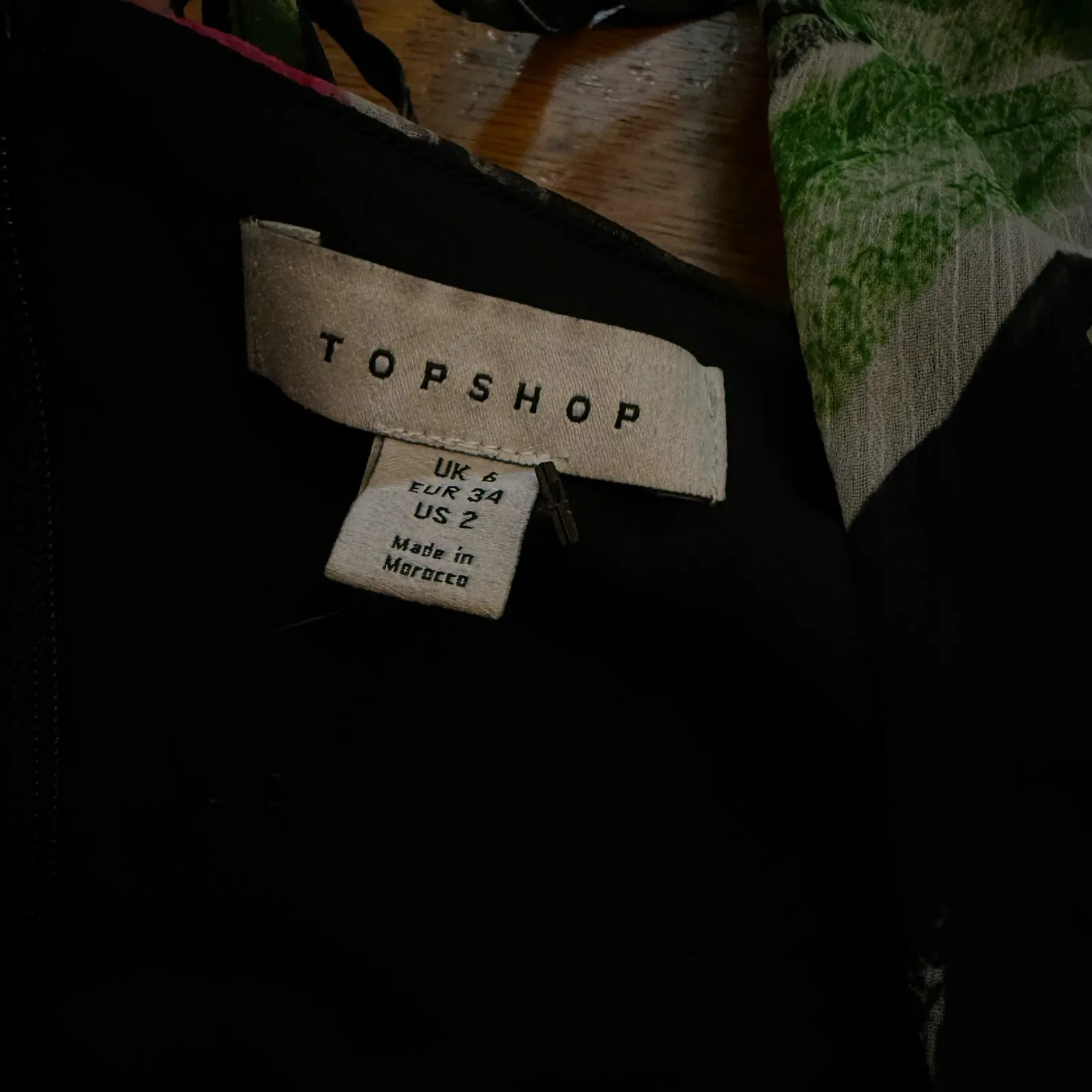 TopShop Women’s 2 Flower Flutter Sleeve Dress Black Red Tulip Floral Midi Dress - Image 11