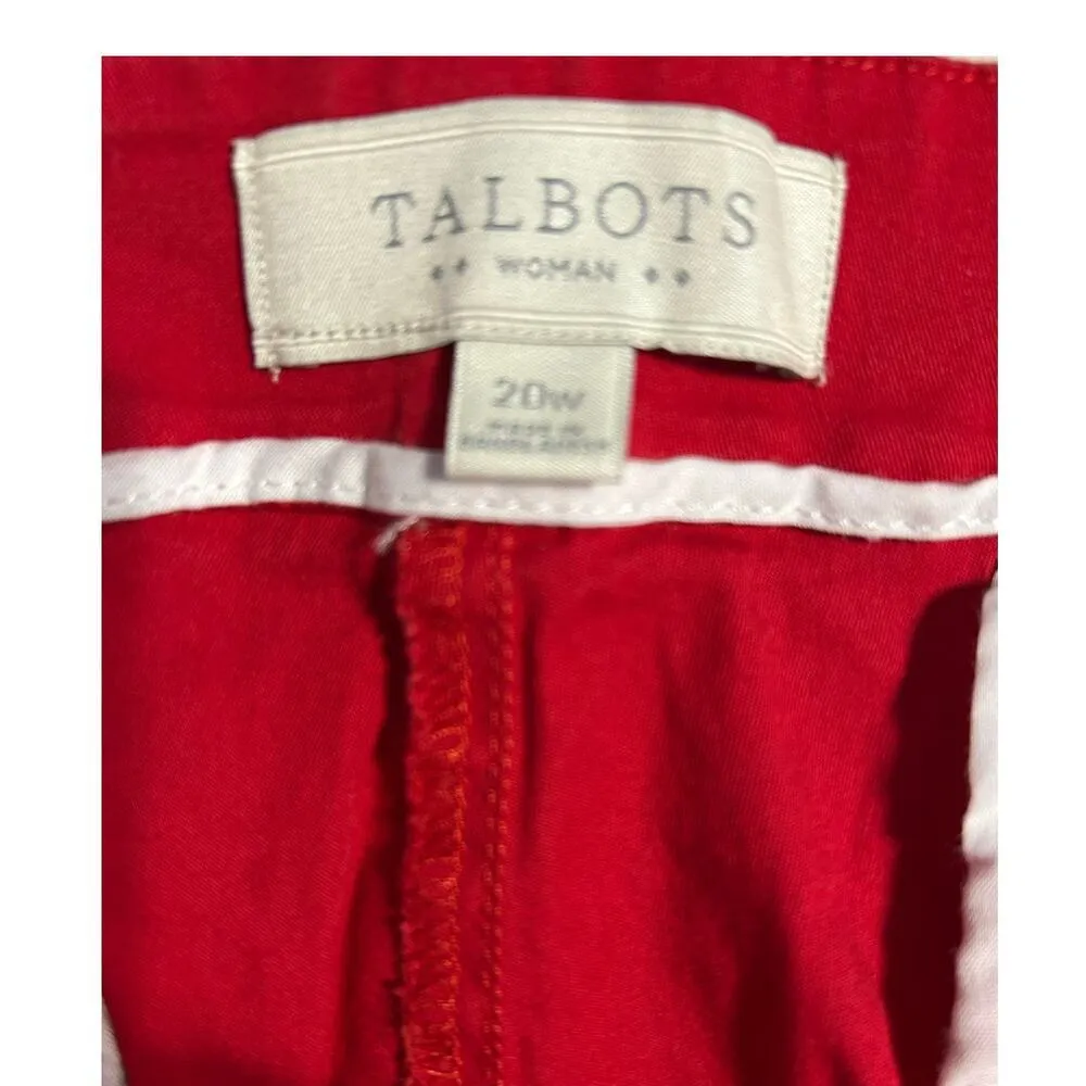 Talbots Woman Cropped Chino Pants Women's Plus Size 20W Red Casual - Image 3