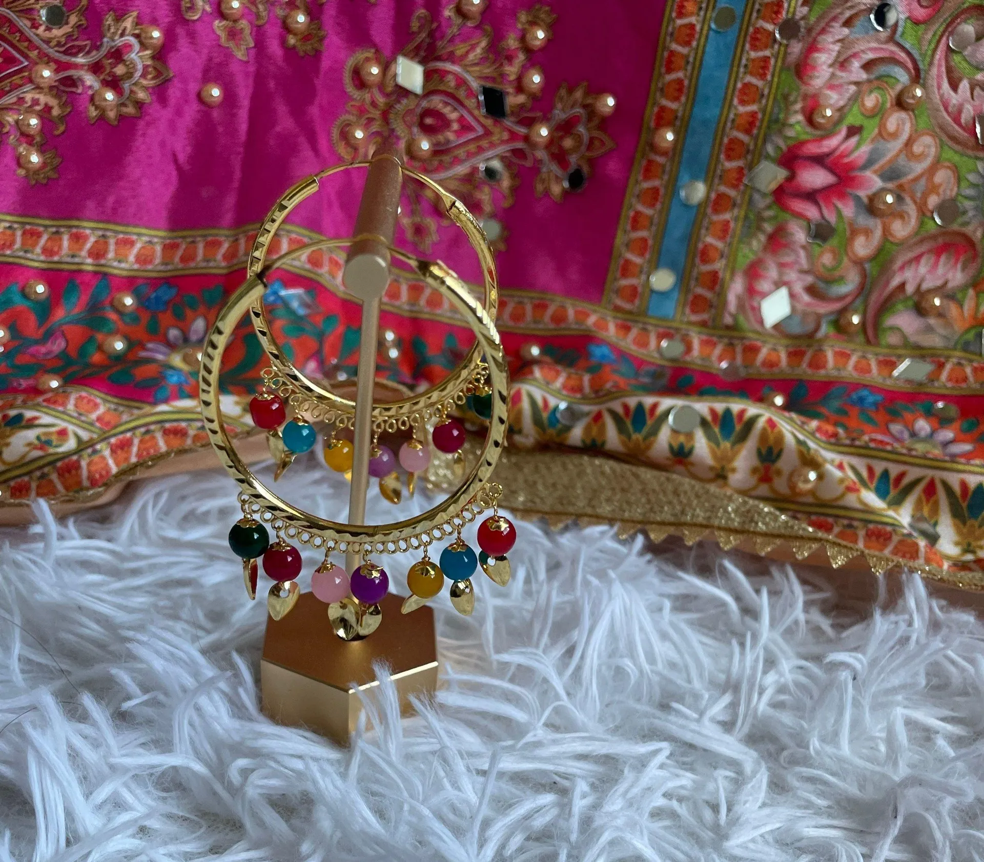 Golden Hoop Earrings Gold - Image 6