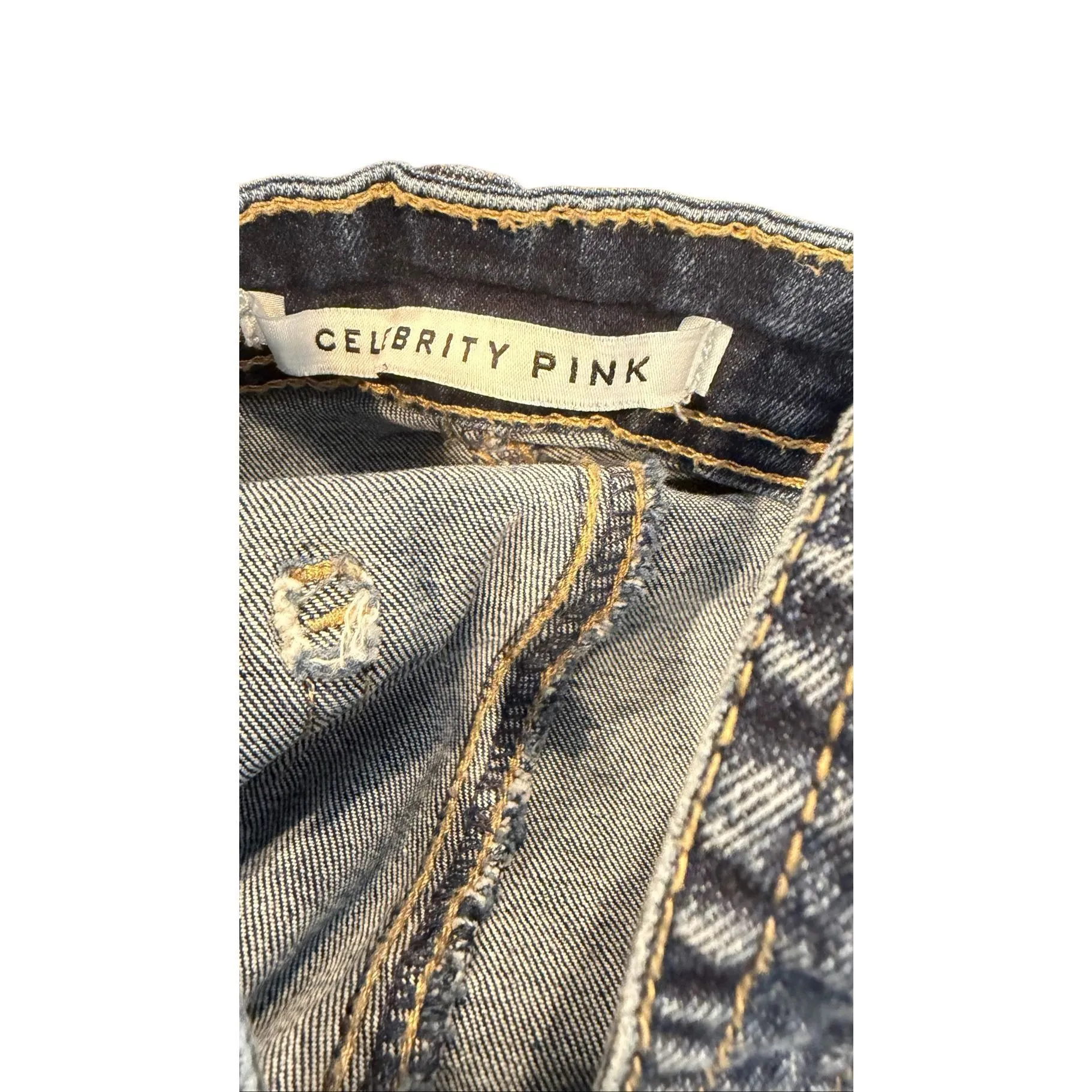 Celebrity Pink Ripped Denim Overall size L - Image 5