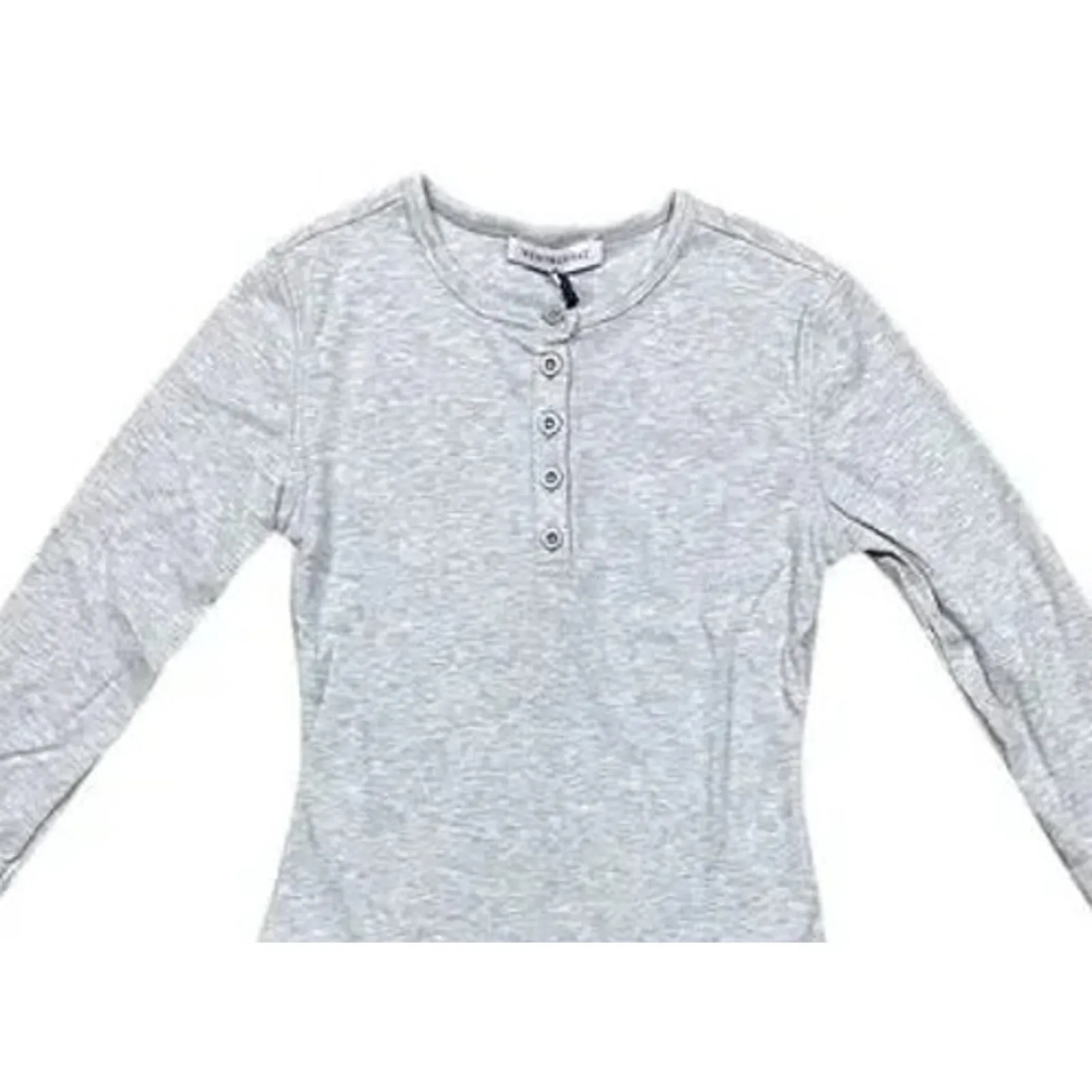 NWT Weworewhat Long Sleeve Crew Neck Henley Bodysuit Button Down S Heather Grey - Image 3