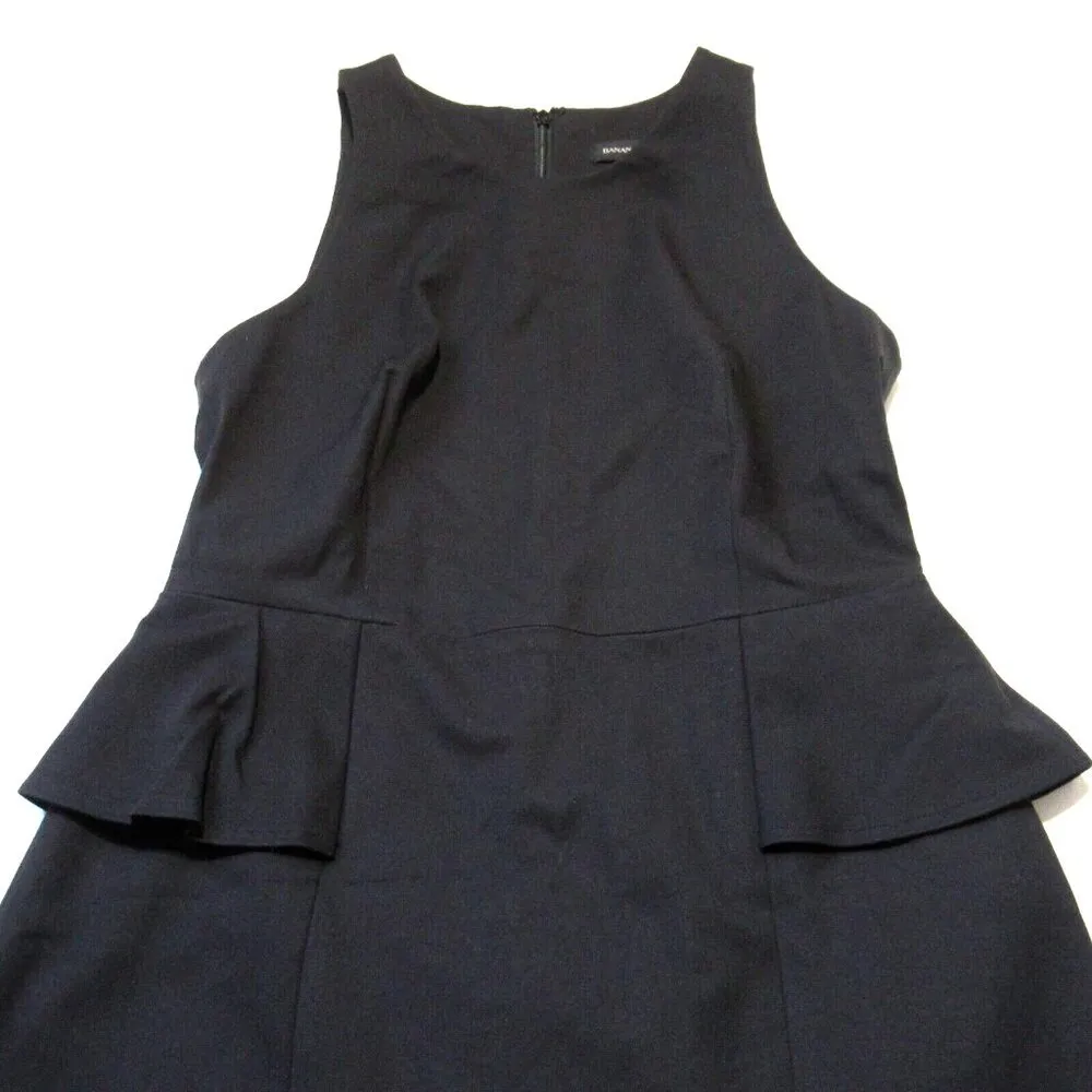 NWT Banana Republic Bi-Stretch Side Peplum Sheath in Black Sleeveless Dress 8 - Image 4