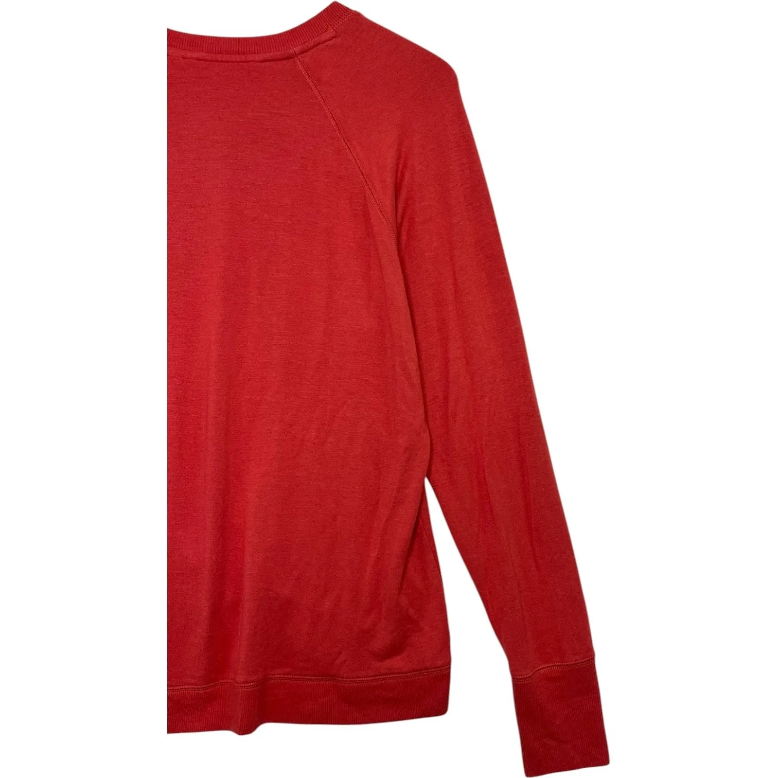 Athleta Sweatshirt Womens Medium Red Asymmetrical Hem Modal Workout Gym Classic - Image 8