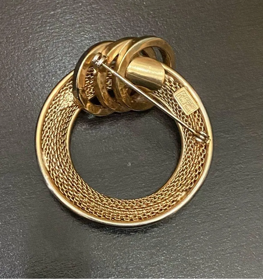 Vintage KRAMER of New York Signed Mesh Gold - Image 3