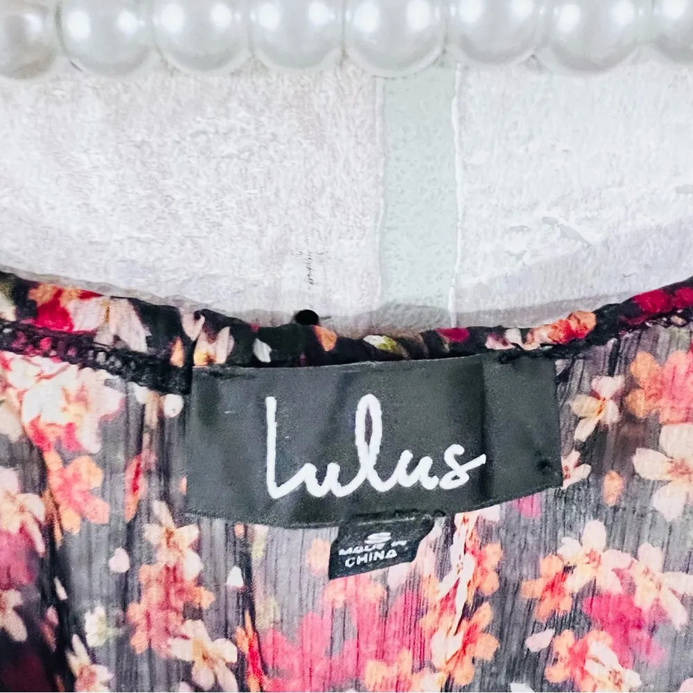 Lulu's True to Love Floral Print Chiffon Wrap Maxi Dress Size S - Image 12