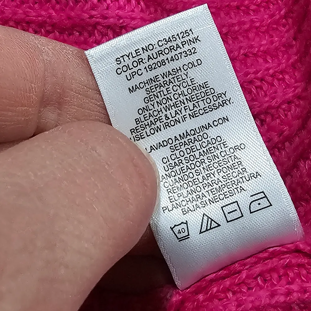 Vince Camuto Aurora Pink Bobble Stitch Sleeve Pullover Sweater Size Small - Image 8