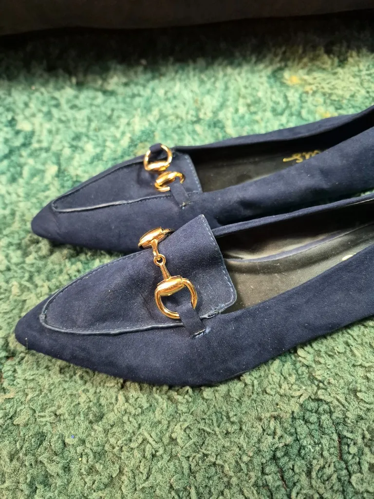 Lulus Navy Blue Pointed Toe Flats - Image 2