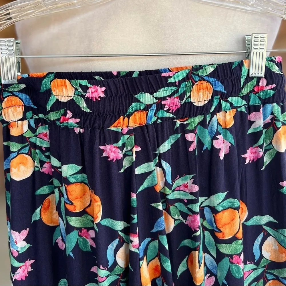 NWT La Blanca Palazzo Pants Blue Floral Front Slit Wide Leg Blue XS Pool Resort - Image 12