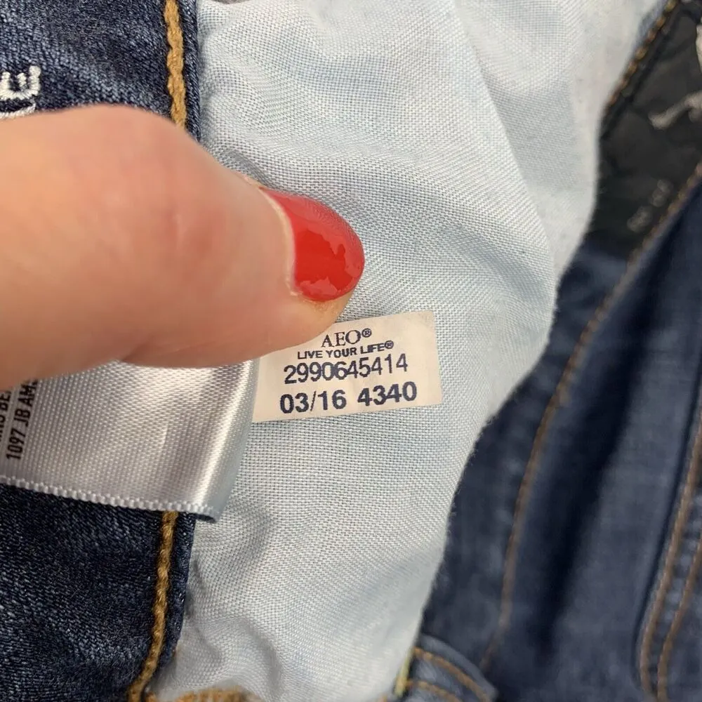 American Eagle Size 4 Shorts Shortie AEO Low Rise Denim Cuffed Stretch Women's - Image 9