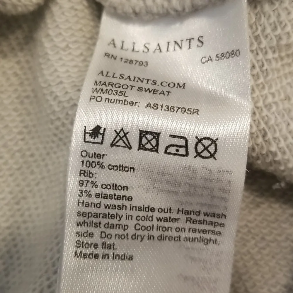 💕ALLSAINTS💕 Margot Floral Embroidered Cotton Jersey Sweatshirt ~ Oversized XS - Image 14