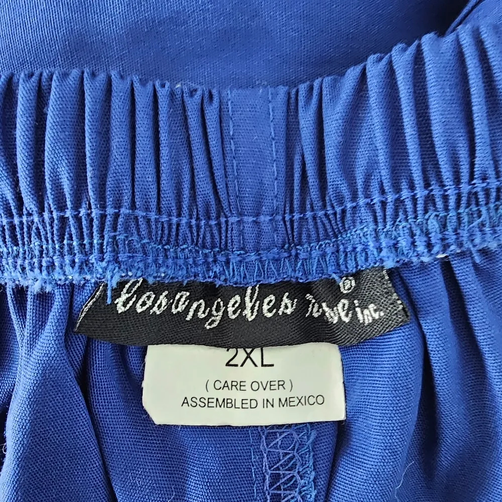 Los Angeles Rose Flare Leg Low Waist Dark Blue Pant Scrubs sz 2XL - Image 3