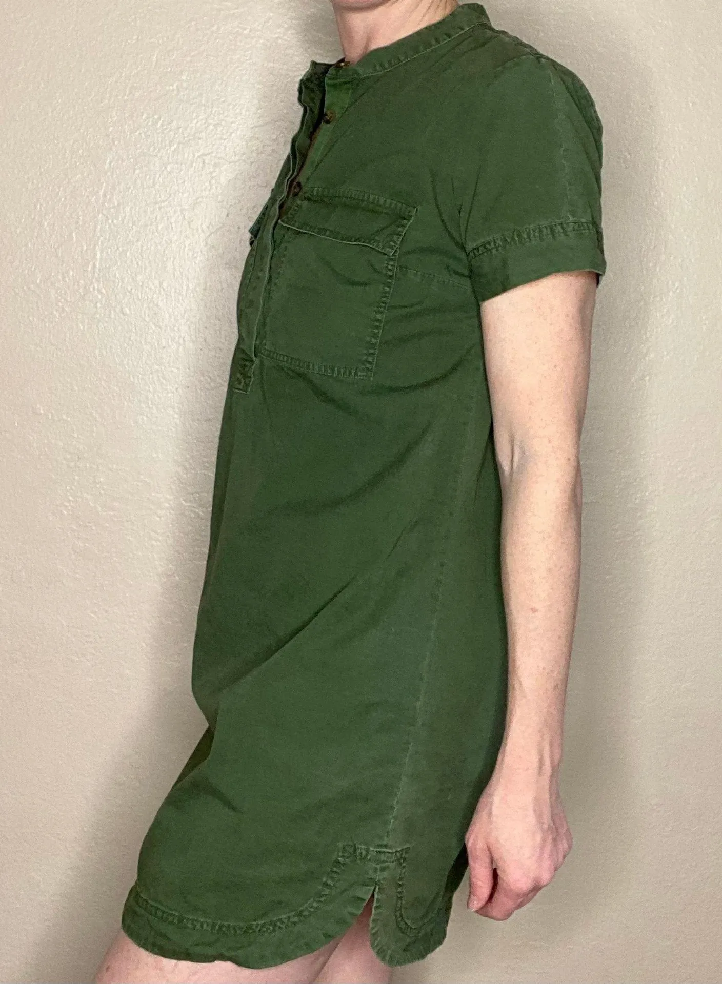 J.Crew Women’s Army Green Military Shirt Mini Dress - Image 5