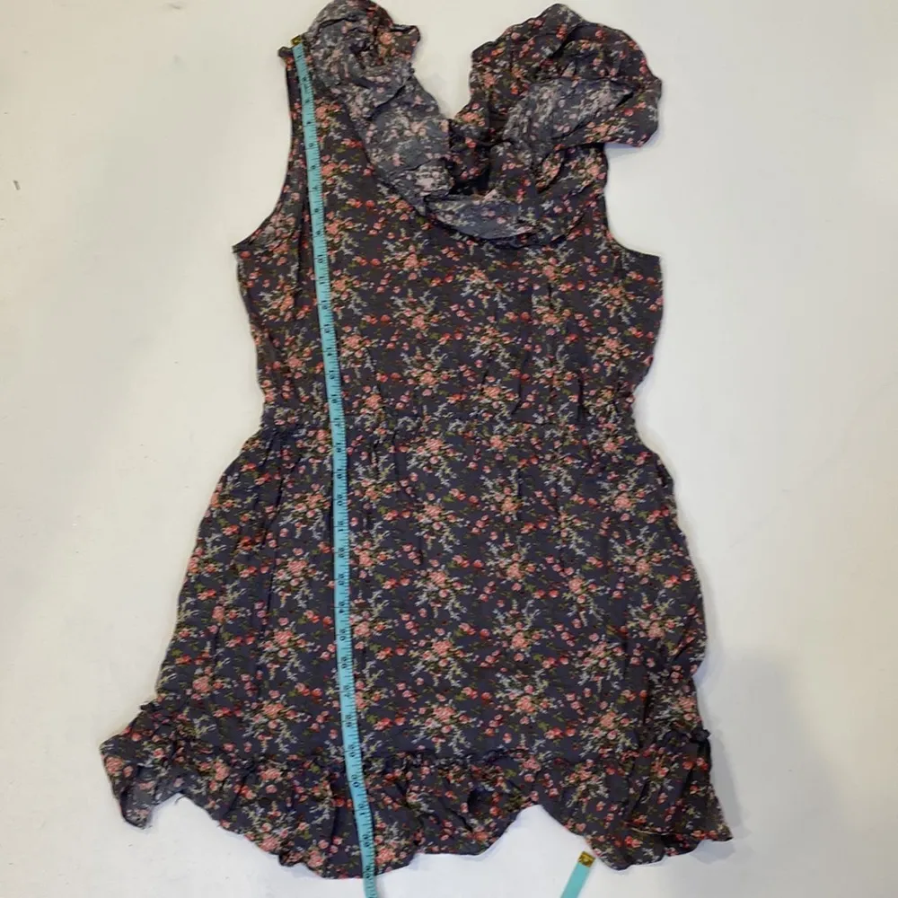 Lucca Couture Floral All Over Print Mini Dress Ruffle Scoop Neck EUC Sz Lg - Image 13