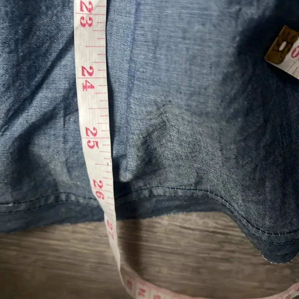 SUNDANCE CATALOG Sonora Tiered Blue Chambray Top - Image 13