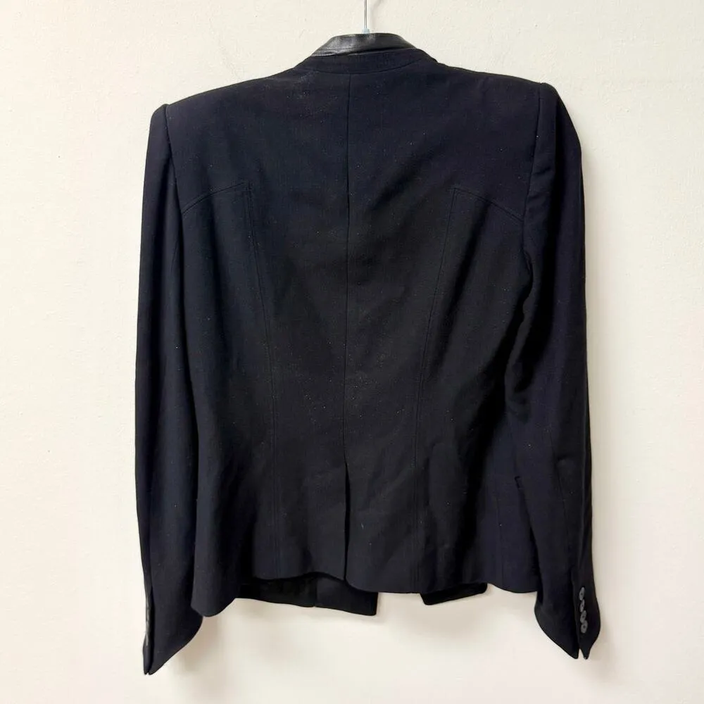 Helmut Lang Long Sleeve Collarless Single  Breasted Blazer Black Women's Size 4 - Image 4