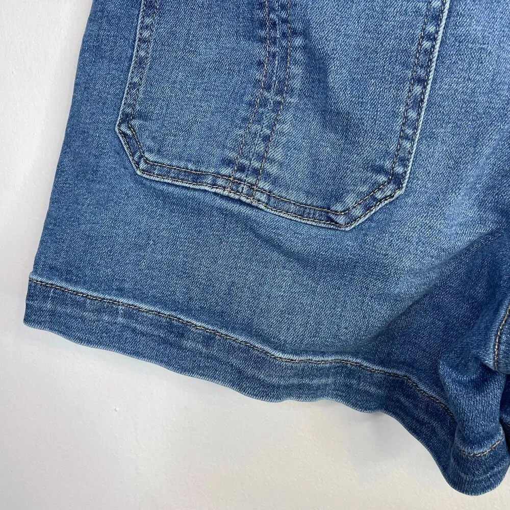 Evereve Ever Denim Jean Utility Exposed Button Fly Stretch Shorts womens 30 - Image 10