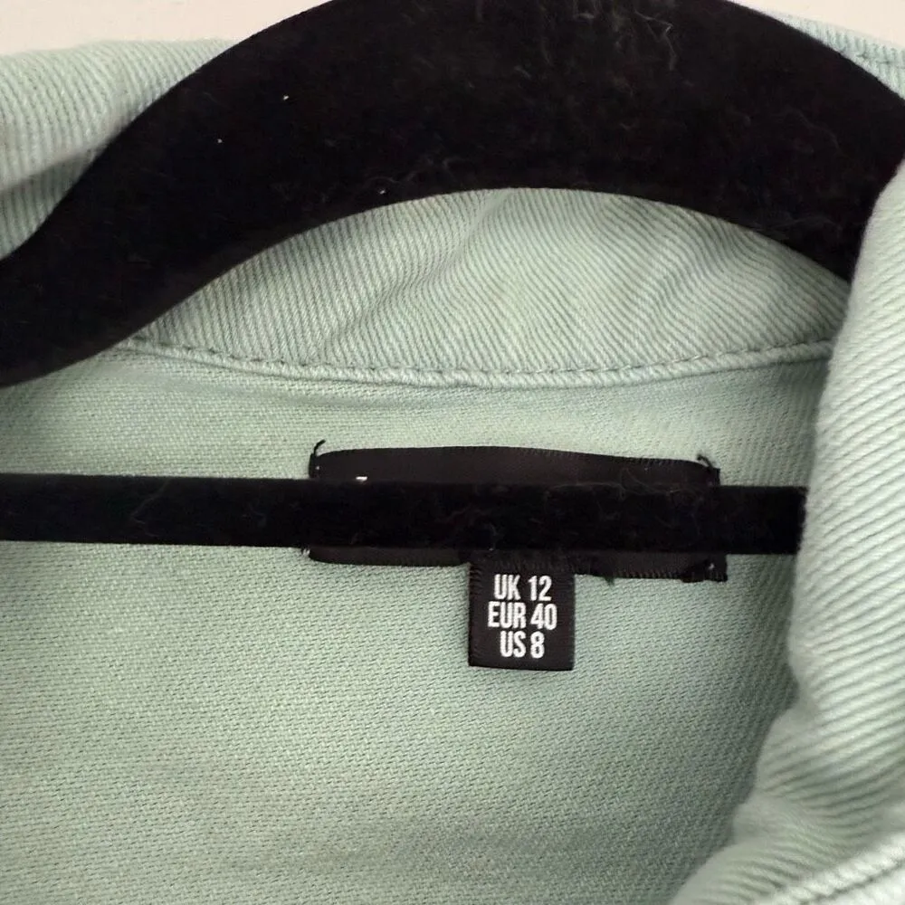 Missguided Women’s 8 Mint Denim Romper Utility - Image 2